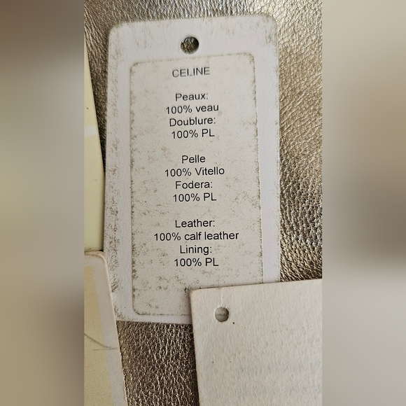 CELINE Authentic Bittersweet Gold Metallic Leather Shoulder Bag Puse Hobo Italy - Picture 16 of 16